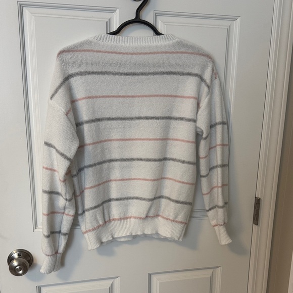 SHEIN Women's Crewneck Sweater - White, Gray, and Pink - Picture 2 of 5